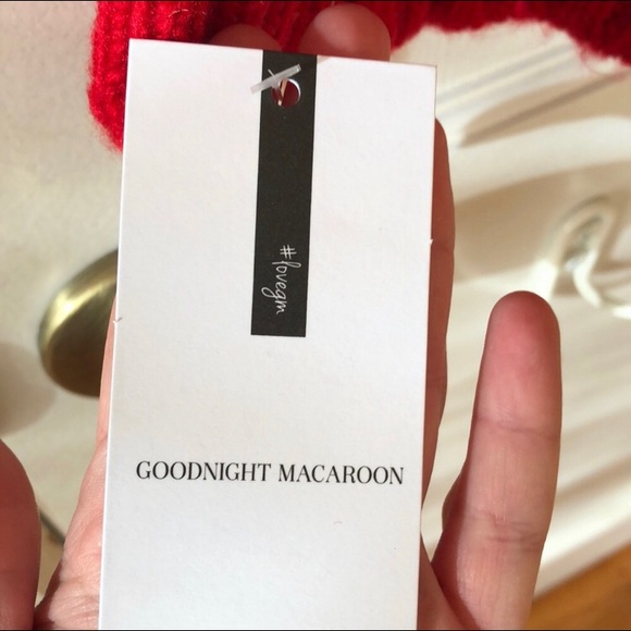 Goodnight Macaroon Holiday Turtleneck Eyelet Red Sweater - Picture 2 of 3